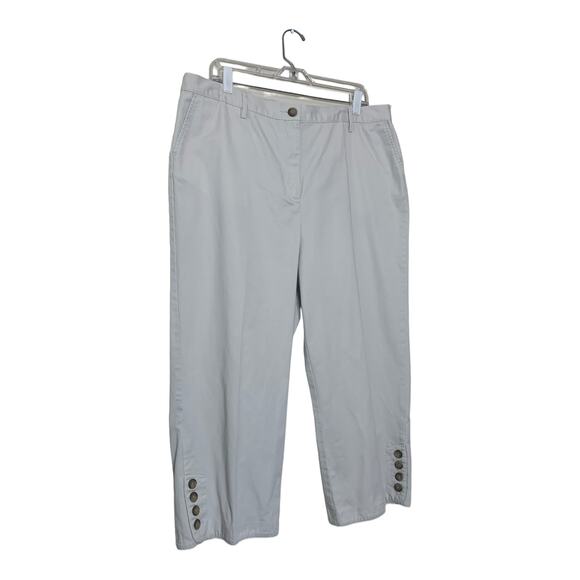 Lands' End beige cropped elastic waist pants size 18 - Picture 8 of 10